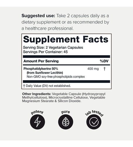 Suplemento Toniiq Fosfatidilserina 400 Mg De Girassol - Imagem 2