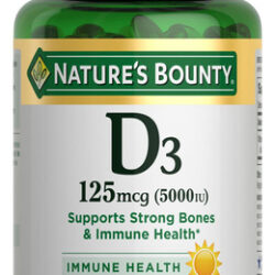 Suplemento Nature's Bounty Vitamina D3 125 Mcg (5000 Ui) 240