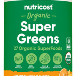Super Greens Em Pó Nutricost Organic 30 Porções De Laranja