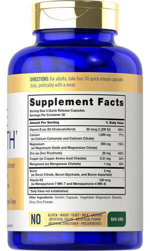 Suplemento Carlyle Bone Strength 120 Cápsulas Calcium Comple - Imagem 2