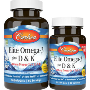 Suplemento Carlson Elite Omega-3 Plus D & K 60+30 Softgel
