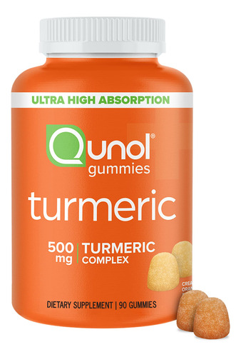 Suplemento Qunol Turmeric Gummies 500 Mg De Curcumina 90 Uni