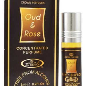 Óleo De Perfume Al Rehab Oud & Rose 6 Ml Para Mulheres E Homens, Pacote Com 3 Unidades