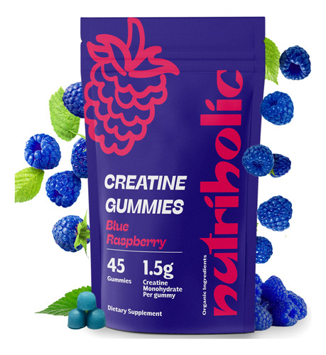 Gomas De Creatina Monohidratada Nutriholic Blue Raspberry 45
