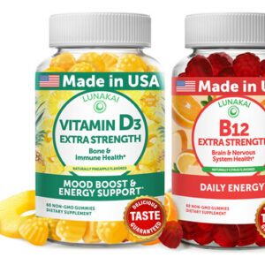 Pacote De Gomas De Vitamina D3 E Vitamina B12 Lunakai