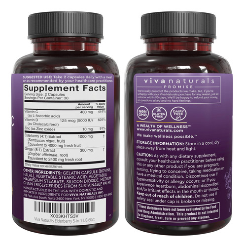 Suplemento Viva Naturals Sabugueiro, Vitamina C, Zinco E Gen - Imagem 8