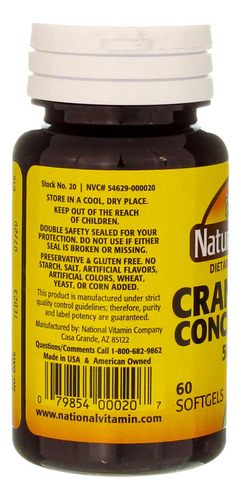 Suplemento Nature"s Blend Concentrado De Cranberry 500mg 60 - Imagem 3