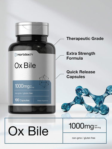 Suplemento Horbäach Ox Bile 1000mg 100 Cápsulas - Imagem 4
