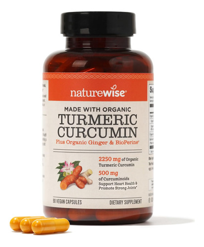 Suplemento Naturewise Curcumina Cúrcuma 2250mg 95% Curcumino