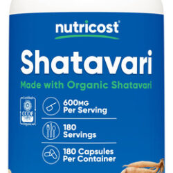 Suplemento Nutricost Shatavari 600mg 180 Cápsulas Orgânicas