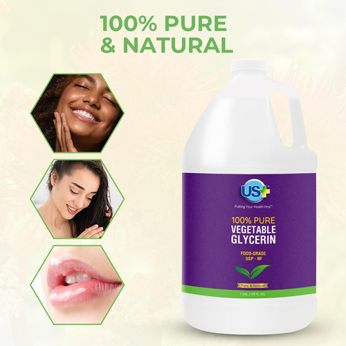 Glicerina Vegetal Us+ 100% Pura De Grau Farmacêutico E Alime - Imagem 3