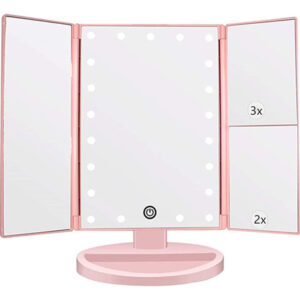 Espelho De Maquiagem Vanity Flymiro Tri-fold Lighted 3x/2x R