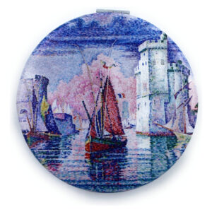 Espelho Compacto Aesage, Pequeno Bolso Dobrável, Roxo, Folha