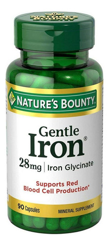 Suplemento Nature's Bounty Gentle Iron 28 Mg 90 Cápsulas X2