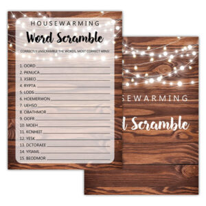 Jogos De Festas De Inauguração De Casas Word Scramble Rustic
