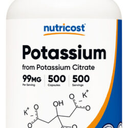 Suplemento Nutricost Citrato De Potássio 99mg 500 Cápsulas