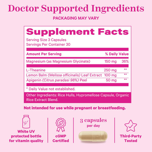 Suplemento Para Dormir Pink Stork Magnesium Glycinate 90 Cáp - Imagem 5