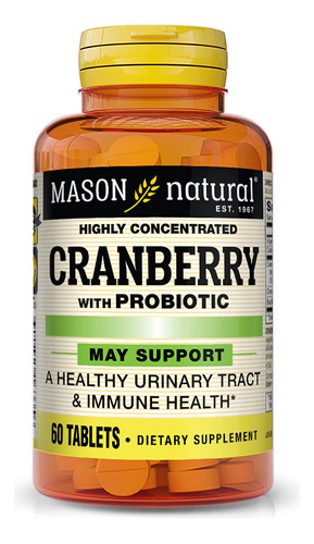 Suplemento Mason Natural Cranberry Com Probiótico, Cálcio E