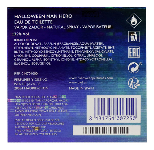 Perfume J. Del Pozo Halloween Man Hero Edt 125ml Para Homens - Imagem 6