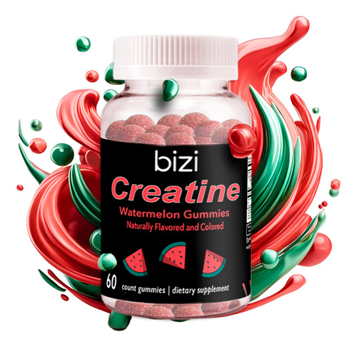 Gomas De Creatina Com Sabor De Melancia Bizi 1000 Mg 60 Quil