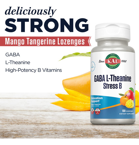 Suplemento Kal Gaba L-teanina Stress B Lozenge 100ct - Imagem 6