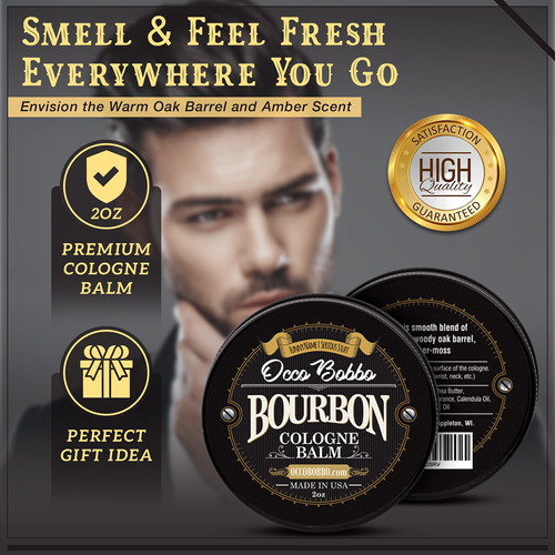 Colônia Sólida Occo Bobbo Bourbon E Sândalo 60ml Para Homens - Imagem 4