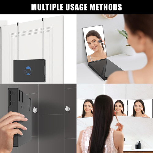 Espelho De 3 Vias Olibuy Para Corte De Cabelo, Barbeador E M - Imagem 4