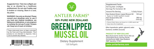 Óleo De Mexilhão Com Lábios Verdes Antler Farms 100% Puro Na - Imagem 2