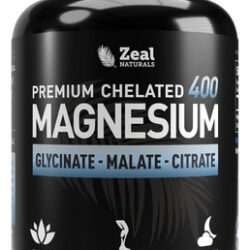 Suplemento Zeal Naturals Premium Quelatado Magnésio 400mg