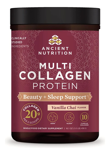 Colágeno Em Pó Ancient Nutrition Beauty + Sleep 475ml
