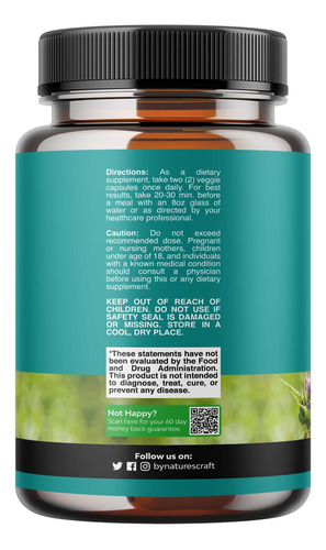 Suplementos Hepáticos Natures Craft Milk Thistle Alcachofra - Imagem 2