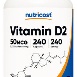 Suplemento Nutricost Vitamina D2 2000 Ui 240 Cápsulas Vegana