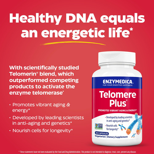 Suplemento Enzymedica Telomere Plus 30 Cápsulas - Imagem 4