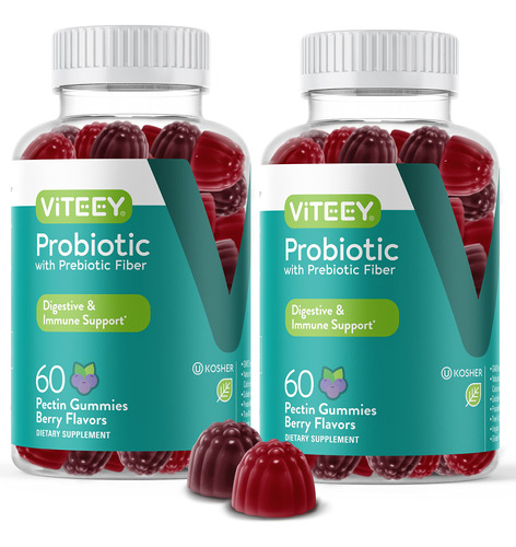 Gummies Viteey Probiotics Plus Prebiotics Fiber 2 Meses