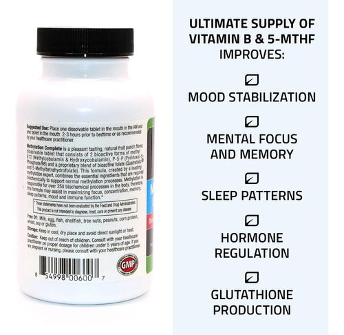 Suplemento Neurobiologix Methylation Complete 120 Comprimido - Imagem 4