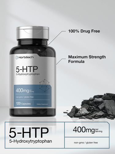 Suplemento Horbäach 5htp 400mg 120 Cápsulas Extra Strength - Imagem 3