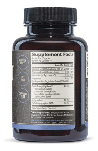 Suplemento Onnit New Mood Stress Relief Sleep Support 30 Ct - Imagem 3