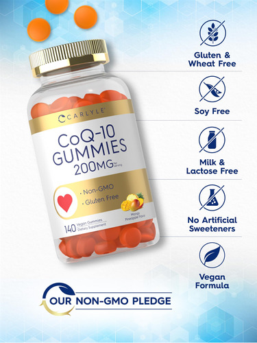Suplemento Carlyle Coq10 Gummies 200 Mg 140 Unidades Veganas - Imagem 5