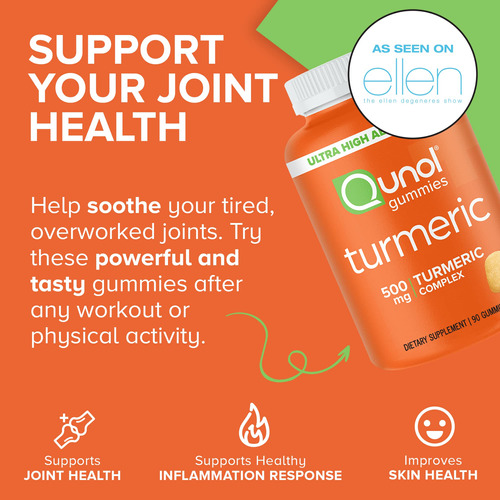 Suplemento Qunol Turmeric Gummies 500 Mg De Curcumina 90 Uni - Imagem 2
