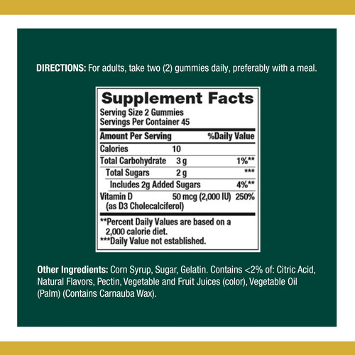 Suplemento Vitamínico Nature's Bounty Vitamin D3 Gummies 200 - Imagem 2