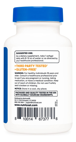Suplemento Nutricost Lycopene 20mg 120 Cápsulas Gelatinosas - Imagem 4