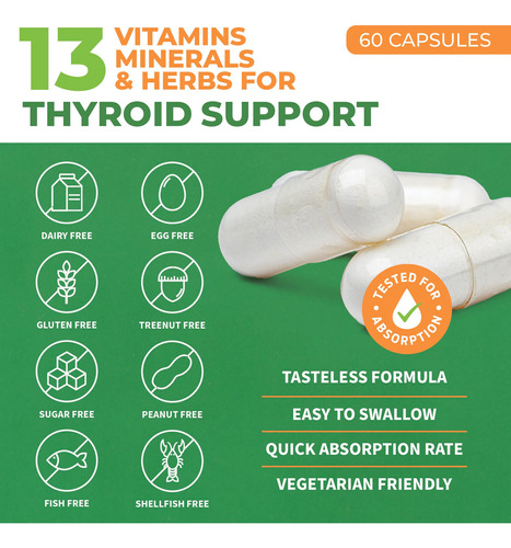 Suplemento Forestleaf Thyroid Support Com Iodo 60 Cápsulas - Imagem 2
