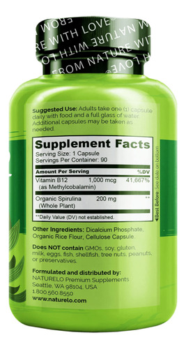 Suplemento Naturelo Vegan B12 Metil B12 1000mcg 90 Cápsulas - Imagem 3
