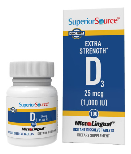 Comprimidos De Vitamina D3, Fonte Superior, 1000 Ui, 100 Uni