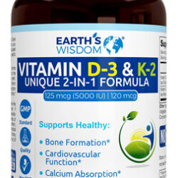 Suplemento De Vitamina D3 5000 Ui Da Earth's Wisdom Com K2 M