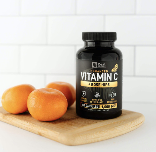 Suplemento Zeal Naturals Vitamina C 1000 Mg Com Roseira Brav - Imagem 8