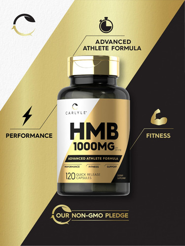 Suplemento Carlyle Hmb 1000mg 120 Cápsulas De Glúten Não Tra - Imagem 4