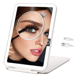 Espelho De Maquiagem Lukymiro Recarregável Com Luzes 10x Mag