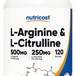 Suplemento Nutricost L-arginina L-citrulina 750 Mg 120 Cápsu