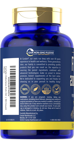 Suplemento De Óleo De Peixe Carlyle 2000 Mg | 600 Mg De Ômeg - Imagem 3